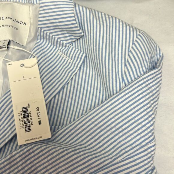 Janie and Jack 100049003 Boy Light Blue Stripe The Seersucker Blazer NWT - Picture 6 of 11
